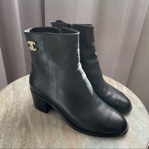 CHANEL Calfskin Ankle Boots